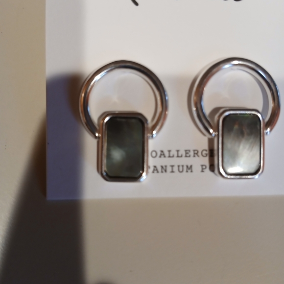 ❤️Madewell❤️Silver Inlaid Statement Door Knocker Earrings💥💥 - Picture 3 of 8
